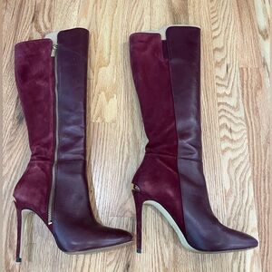 Dark red Michael Kors knee high boots